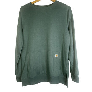 Carhartt Sweatshirt Womens Medium Green Force Relaxed Fit Crewneck Pullover